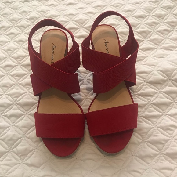 American Eagle Outfitters Shoes - American Eagle Red Wedges